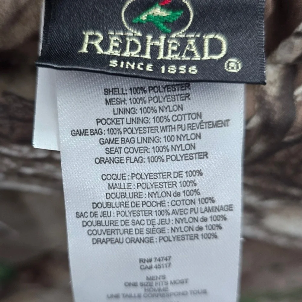RedHead Realtree Xtra Green Camo Hunting Vest with Padded Seat Men One Size